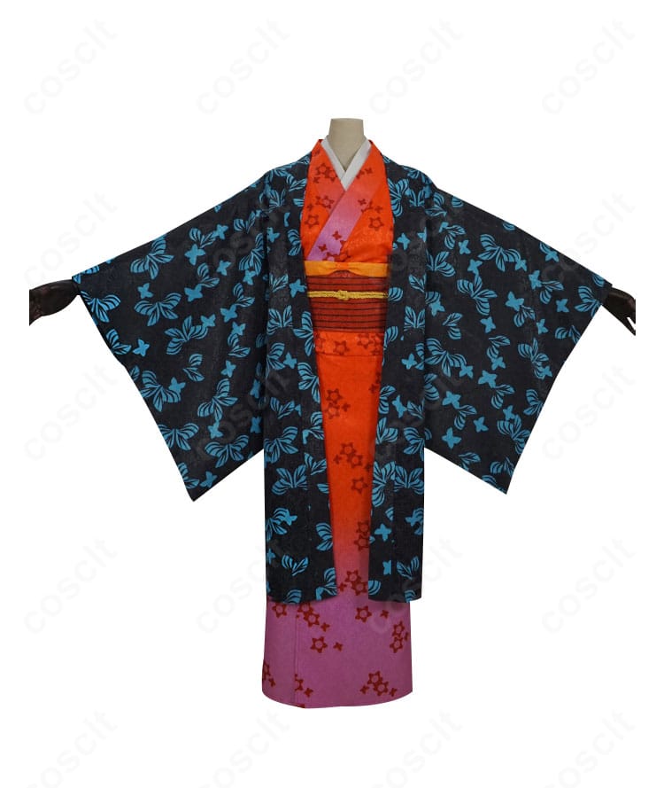 鬼滅の刃 産屋敷あまねのコスプレ衣装・正面全身。花柄刺繍と端正な襟元を再現した上品な和装シルエット。