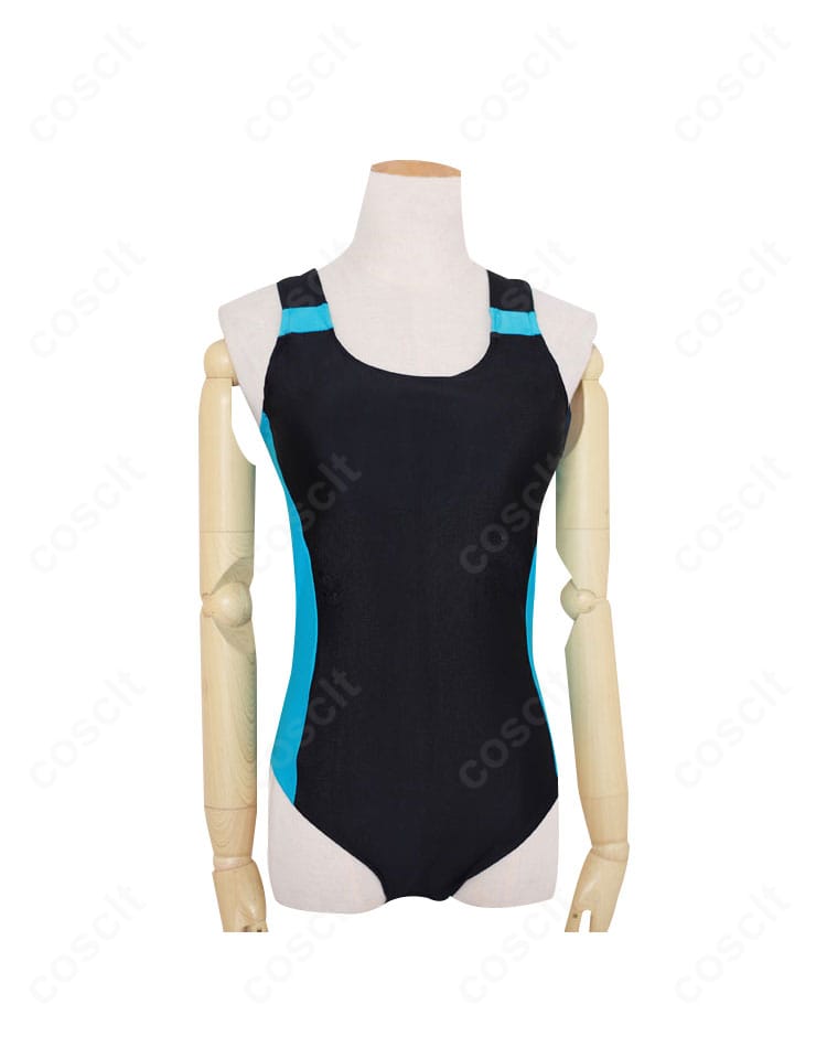 ブルーアーカイブ 砂狼シロコ 水着サマーVer.の正面全体。落ち着いた配色とシャープなシルエットで高再現を実現したコスチューム。