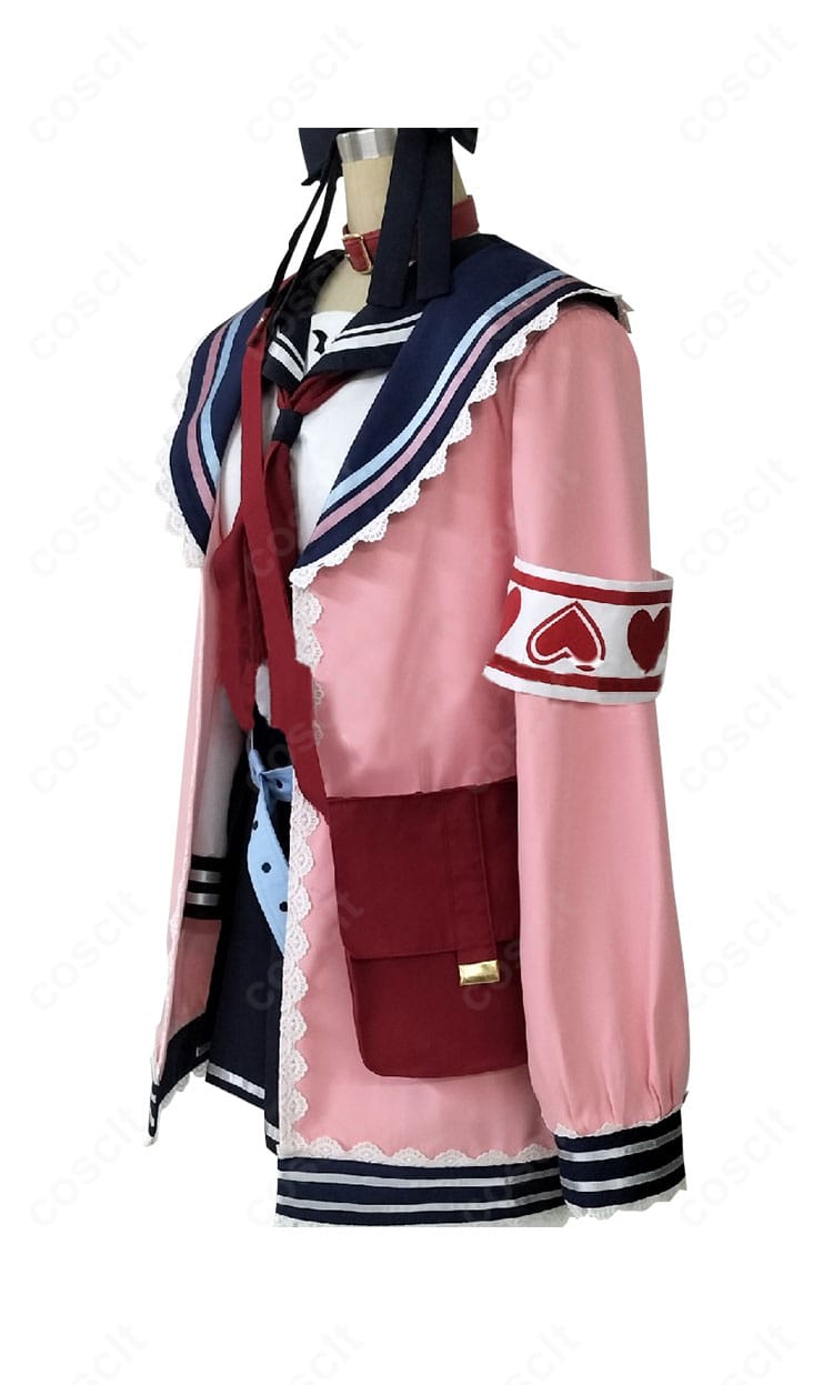 魔界ノりりむ セーラー服・側面ビュー。袖口のラインとスカーフ結び、チョーカーや腕章などアクセサリーの配置がわかるディテール写真。