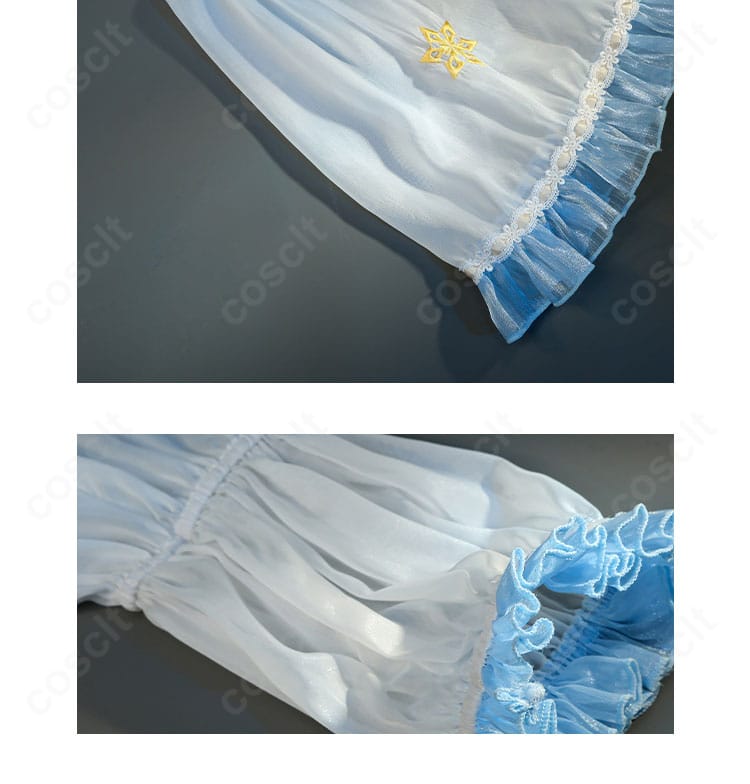 袖口装飾のディテール。カフスの形状と縫製の丁寧さを示すクローズアップ