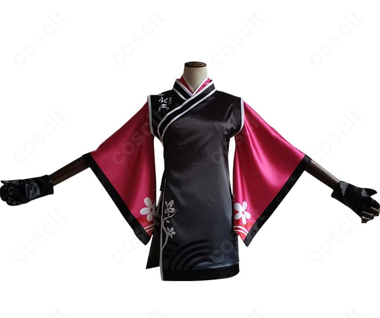 アークナイツ ジェシカ 君子蘭のコスプレ衣装・正面全身。襟元装飾まで忠実再現し、通気性の良い薄手生地で高再現と快適さを両立。