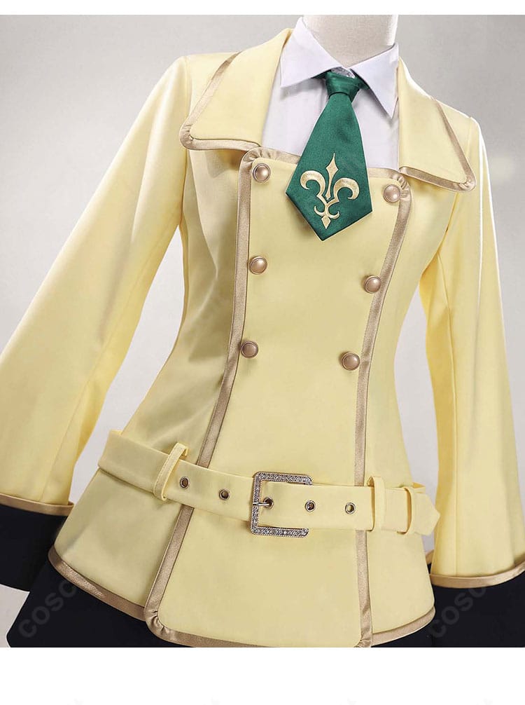 カレン学園制服コスプレ 上衣前面の刺繍と装飾ディテール・再現ポイント拡大