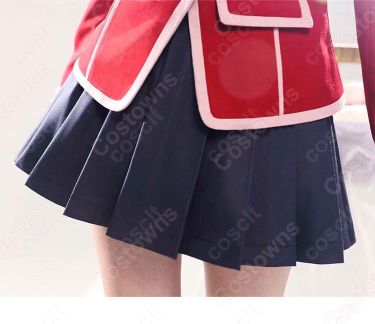 ギルティクラウン 楪いのり コスプレ衣装のプリーツスカートの質感とライン