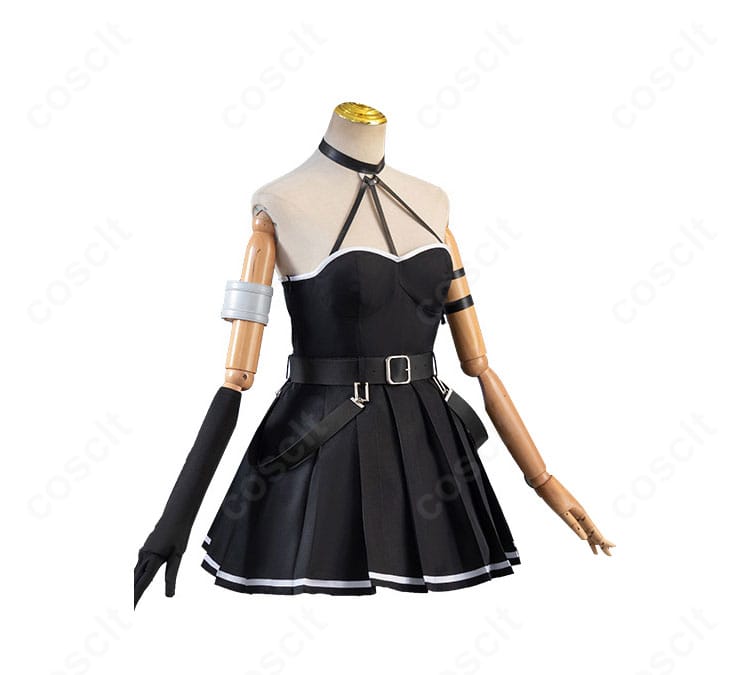 葬送のフリーレン ユーべルのコスプレ衣装 側面。フィット感とラインの美しさ、通気性素材の質感が分かる角度。