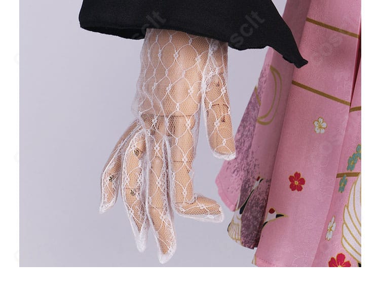 暁山瑞希コスプレ衣装の網目ホワイト手袋アクセサリー詳細