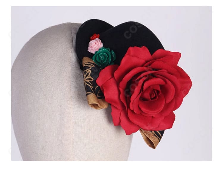 暁山瑞希コスプレの花モチーフ髪飾りディテール