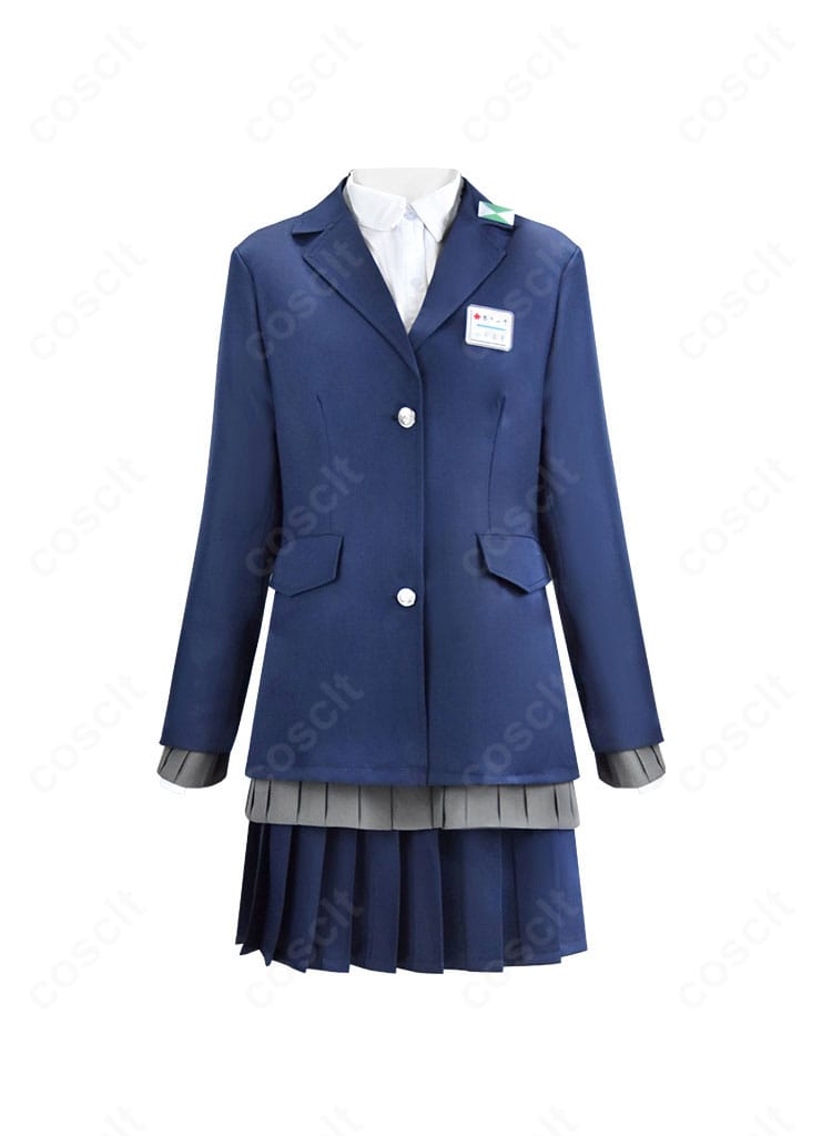 『僕の心のヤバイやつ』山田杏奈 冬制服コスプレ 正面。グレーブレザーと清楚なシルエットを高再現した全体像