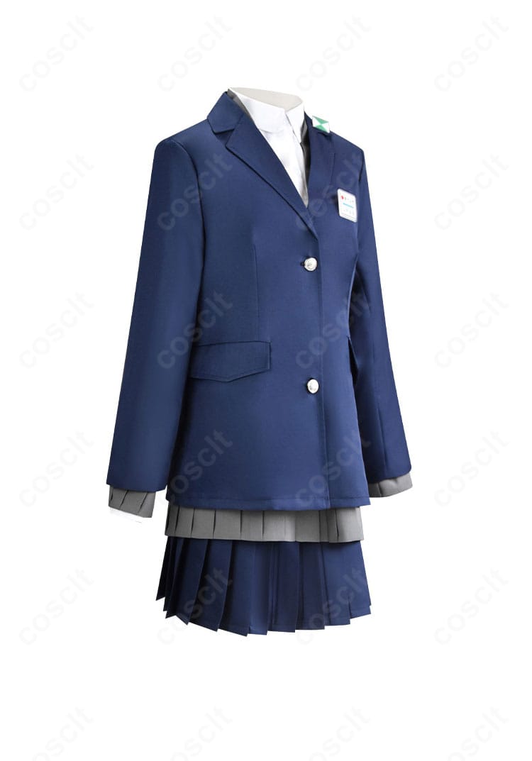 山田杏奈 冬制服コスプレ 右側面。ウエストのくびれとフィット感を強調したカット