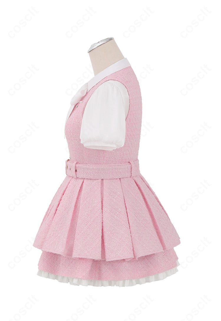 ラブライブ！ 高坂穂乃果 GiGO 10周年カフェ衣装の左側面。ウエストラインとスカートの広がり、ベルト位置のディテールが確認できる画像。