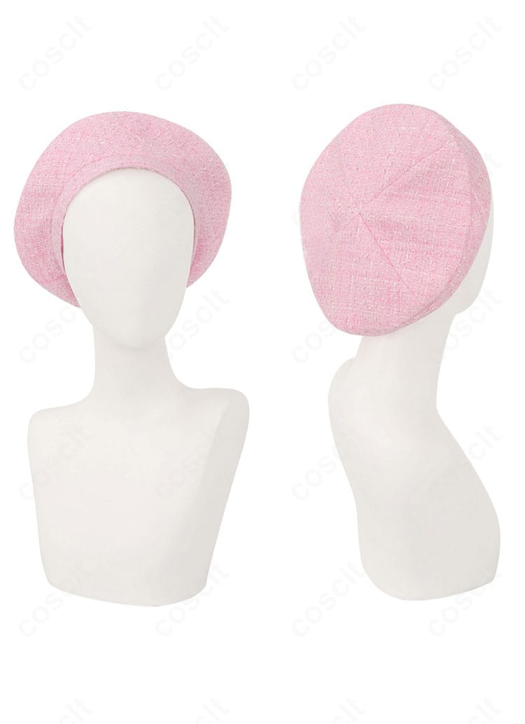 高坂穂乃果 コラボカフェ衣装のピンク色帽子装飾ディテール。アクセントカラーと装飾の質感がわかる画像。