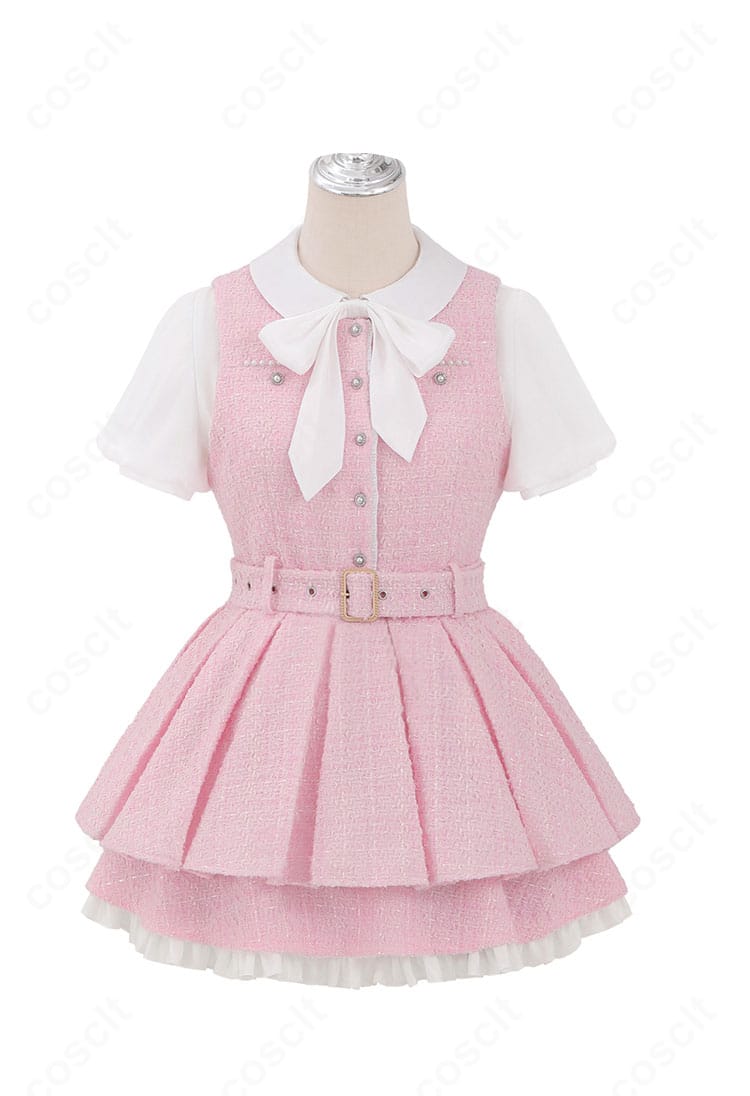 ラブライブ！ 高坂穂乃果 GiGO 10周年コラボカフェ衣装の正面全身。上品で爽やかなカフェテイストのシルエットがわかる画像。