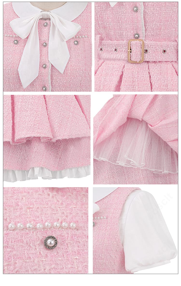 ラブライブ！ 高坂穂乃果 GiGO 10周年カフェ衣装のセット内容一式。ワンピース、シャツ、ベルト、スカーフ、帽子の5点を並べた確認用画像。