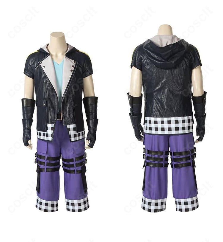 キングダム ハーツIII リク 通常衣装コスプレの正面・背面全体。コートと配色ラインを高再現したフルセットの見え方。