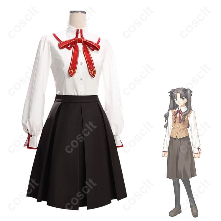 Fate/stay night 遠坂凛 冬制服コスプレ衣装。高再現で撮影・イベントに最適 - 2枚目の画像