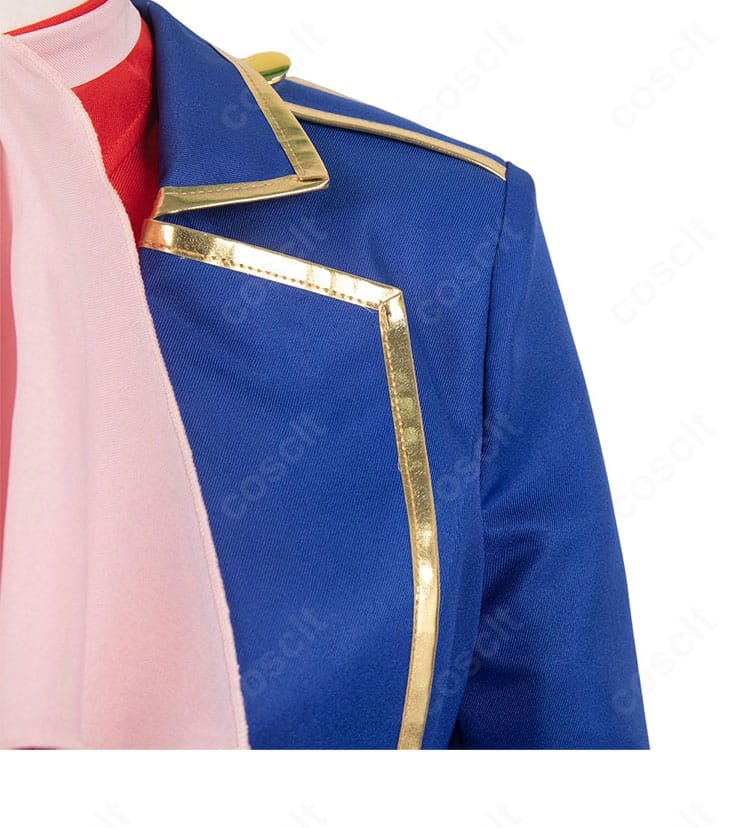 ピーチ姫・剣士コスの肩・襟周り装飾アップ。重厚感のある意匠で上品かつクールな印象に。