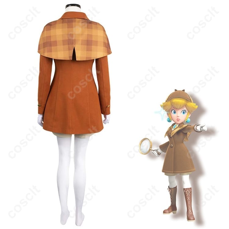 プリンセスピーチ 探偵コスプレ衣装｜高再現で上品、撮影とイベントに快適 - 3枚目の画像