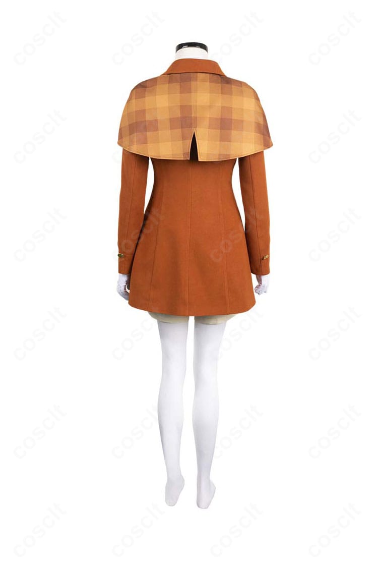 プリンセスピーチ 探偵衣装の背面。コートのラインと後ろ姿のプロポーションを確認できる画像。