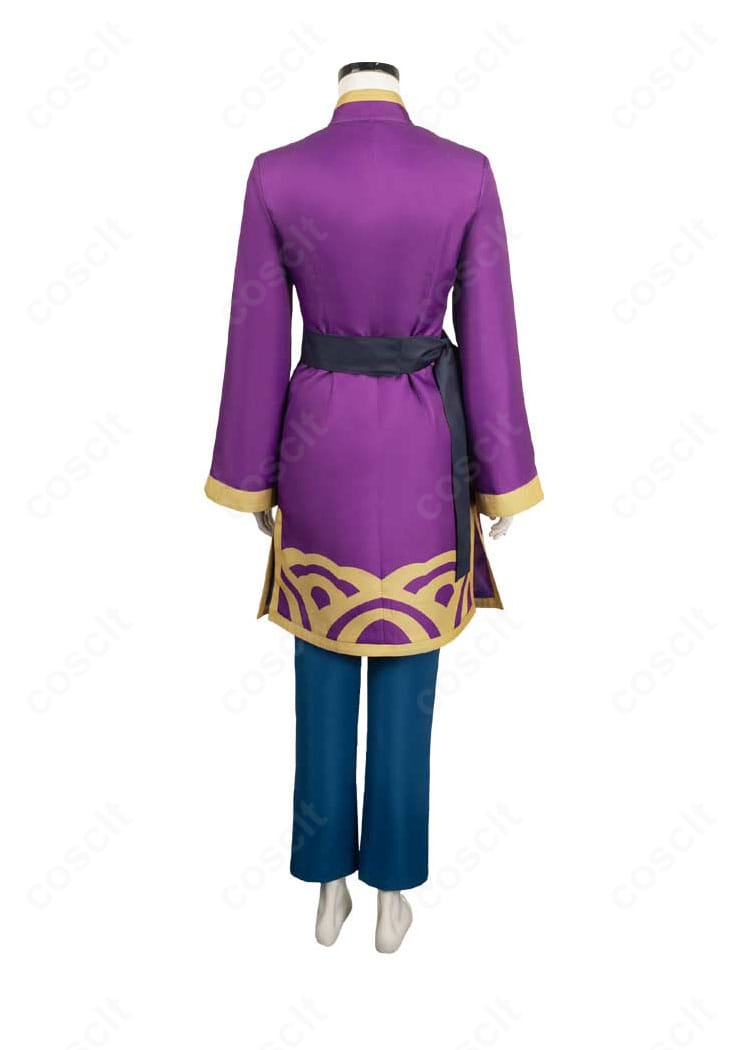 プリンセスピーチ Showtime! ピーチ姫 カンフー衣装の背面。背中から裾ラインまでの美しい落ち感と帯の配置が分かる。