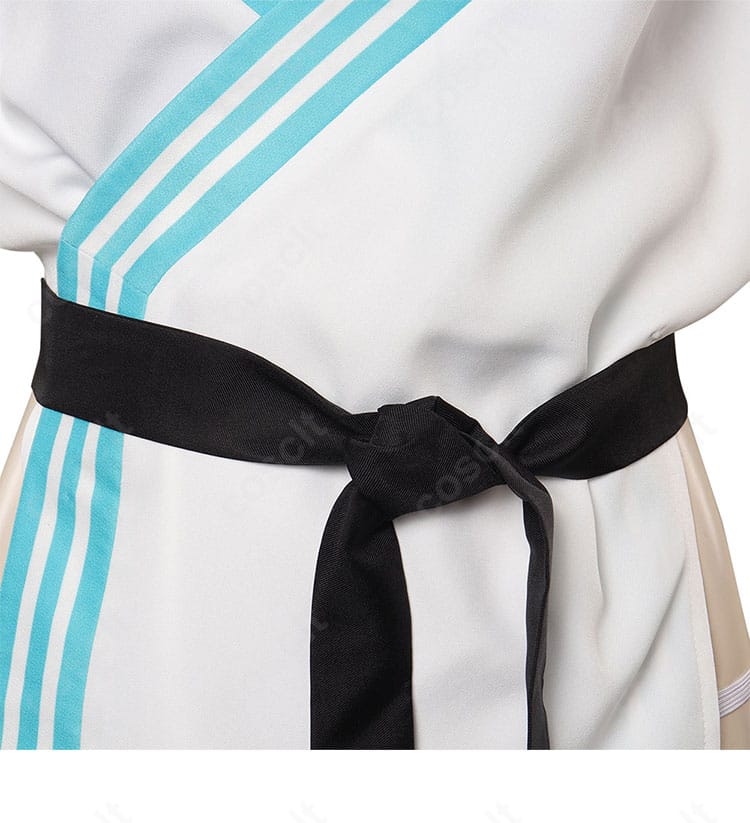 ストリートファイター6 マノン 通常衣装コスプレの腰部ディテール。黒い帯がアクセントとなり全体を引き締めます。