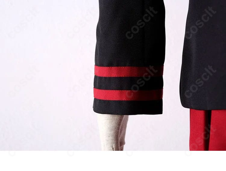 袖の条紋装飾の近接。均一なラインとコントラストが強調されたディテール