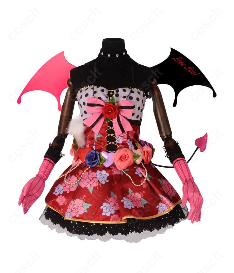 ラブライブ！スクフェス 東條希 小悪魔編 覚醒後コスプレ衣装の正面全体。上品セクシーなシルエットと装飾が分かる構図