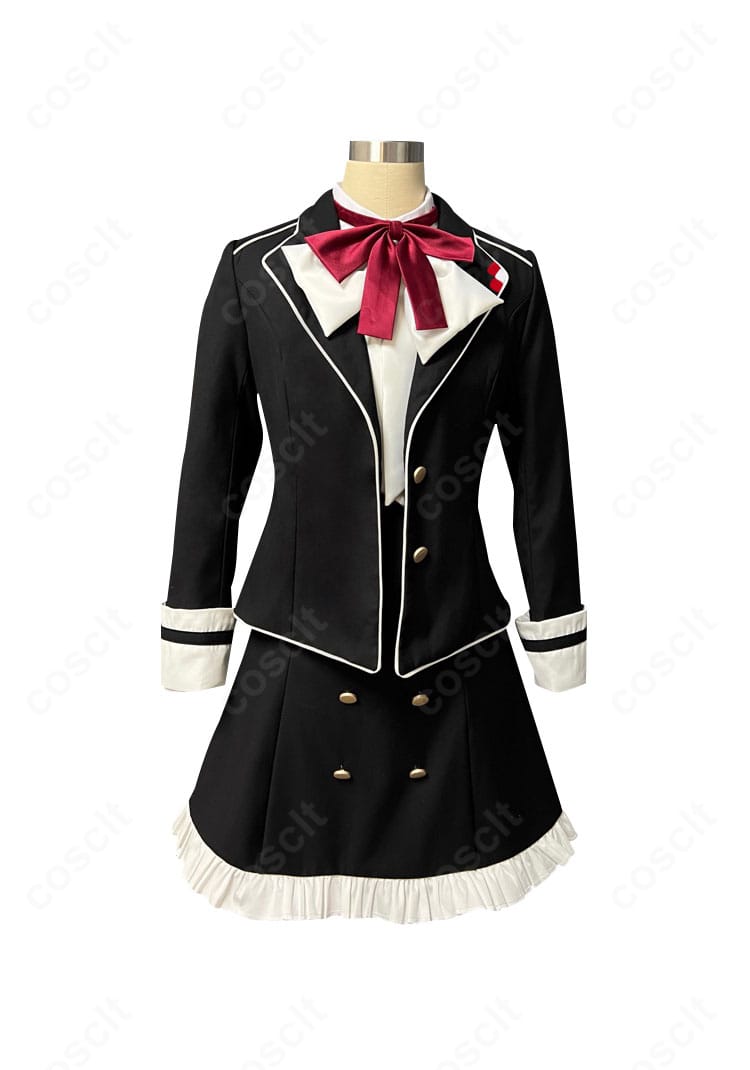 DIABOLIK LOVERS 小森ユイ 学園制服コスプレ衣装の正面全体像。清楚なシルエットと落ち着いた色味を再現し、イベントやスタジオ撮影に映える仕上がり。