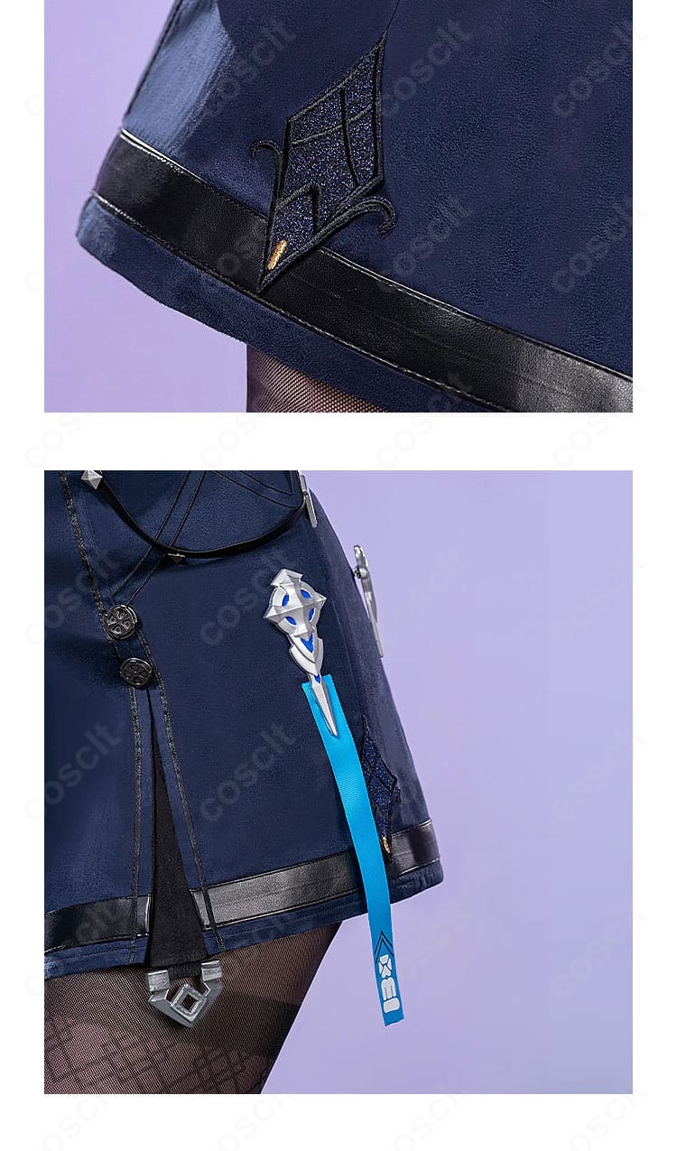 スカートとコート裾の装飾ディテール。ラインテープの色味と縁取りの仕上げ。