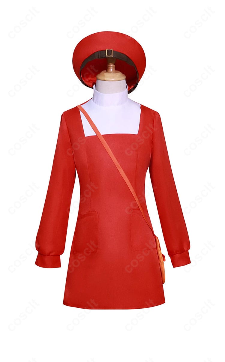 アーニャ・フォージャー衣装の赤いインナーの近接。鮮やかな発色で写真映えする差し色がポイント。