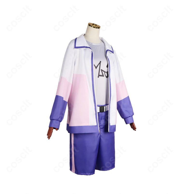 矢戸乃上那由汰 コスプレ衣装 側面。コートの落ち感とレイヤードのライン、動きやすい設計を示すサイドビュー。