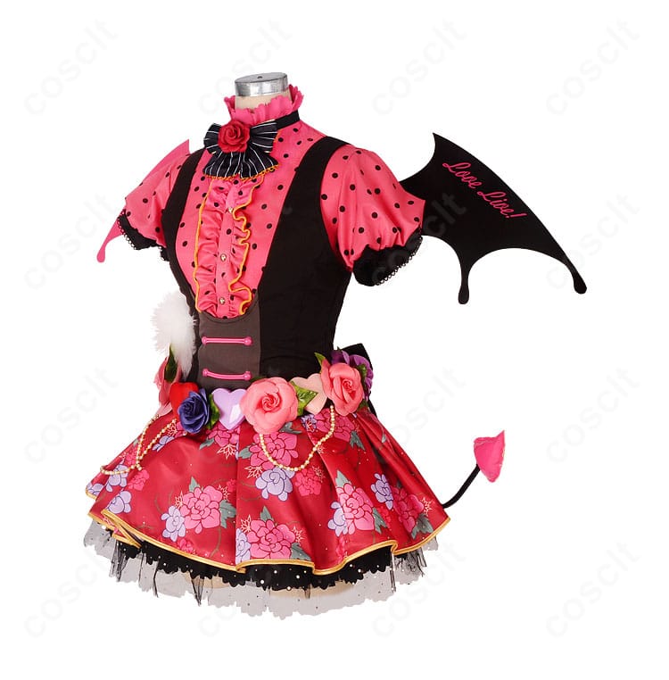 園田海未 小悪魔編 覚醒後コスチュームの側面ディテール。ウエストラインと袖の意匠が分かる角度。