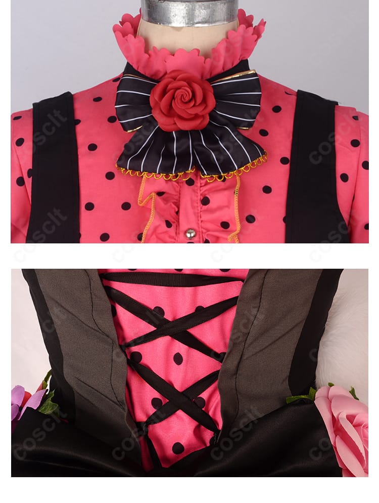 園田海未 小悪魔編 覚醒後の蝶ネクタイと背面装飾のアップ。ポイント装飾の配置と質感が分かる画像。