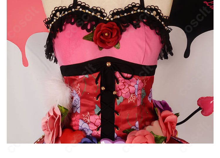 南ことり 小悪魔編 覚醒後コスプレ衣装 装飾パーツの質感と縫製ディテール