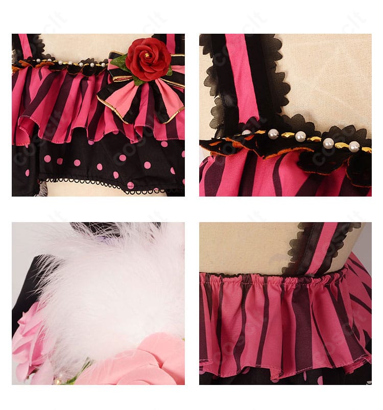 ラブライブ！スクフェス 星空凛 小悪魔編「凛のお願い！」覚醒後衣装の装飾クローズアップ。刺繍・リボン・パーツの質感表現