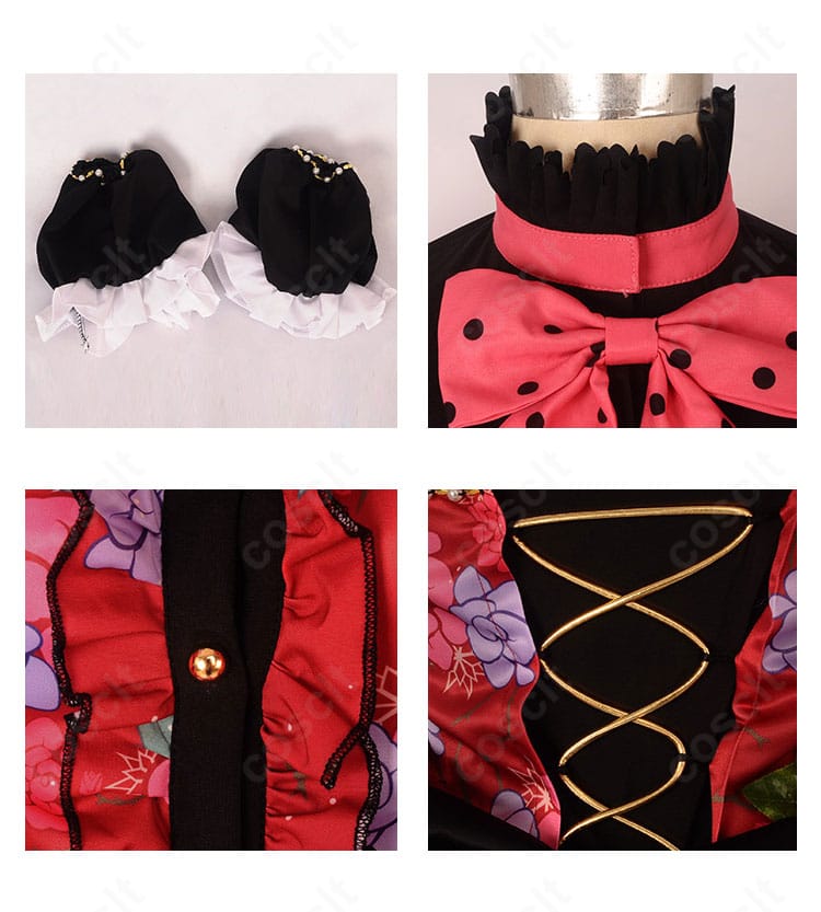 高坂穂乃果コスプレ衣装付属アクセサリーのクローズアップ。衣装世界観に合わせた装飾の質感と仕立てを示す写真。