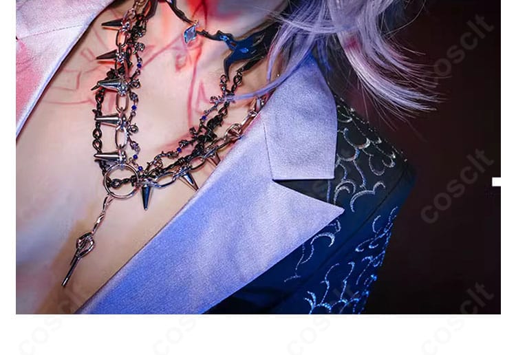 無期迷途 ゾーヤのコスプレ衣装 衿元装飾。チョーカー周りの装飾と質感が分かる接写。