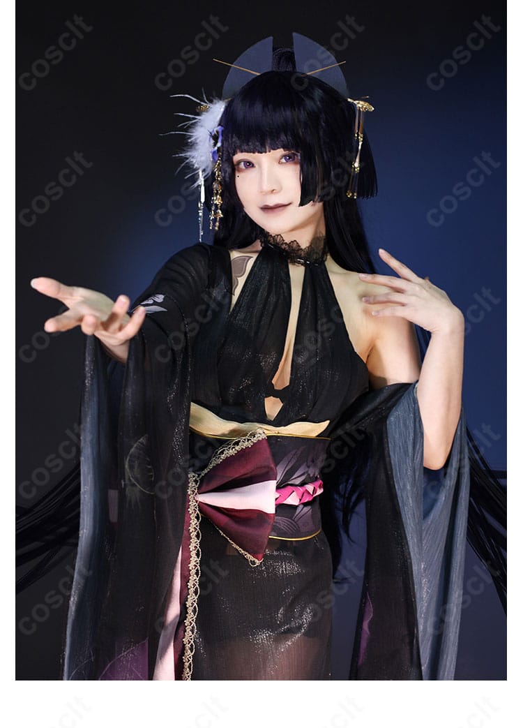 菫「長夜に花」コスプレ衣装の装飾ディテール。刺繍と金具、縫製の仕上げがよくわかる接写。