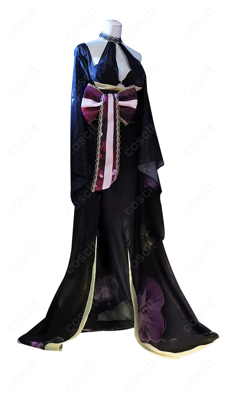 無期迷途 菫「長夜に花」衣装の側面。ウエストラインと袖の落ち感、裾のシルエットがわかる角度です。