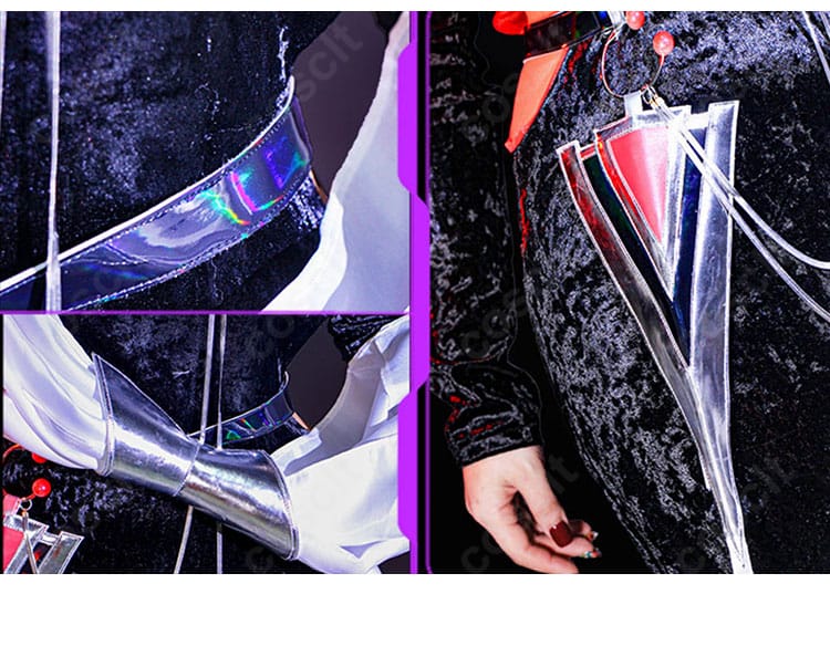 シャローム 昼の如き夜光 コスプレ衣装のアクセサリー詳細。手首飾り・足首飾り・ベルトコンポーネントの質感が分かる接写。