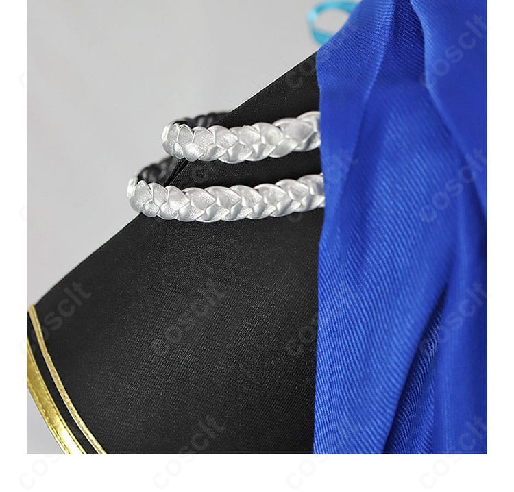 コーンブルメ コスプレ衣装の肩飾りディテール。立体的なパーツ配置と留め構造を明瞭に表示。