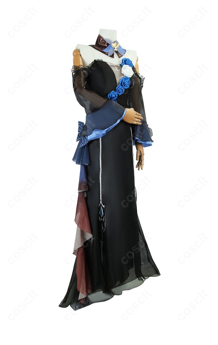 原神 エウルア・ローレンス コンサート2023衣装の側面。ウエストラインと袖の装飾、滑らかなドレープを確認。