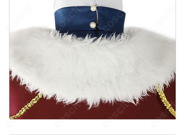 リバース：1999 エニセイ衣装のマント背面。白いふわふわ装飾の流れとシルエットを見せるバックショット。