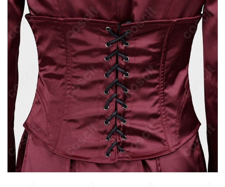 X-MEN ジーン・グレイ コスプレ衣装のコルセットベルト近影。サイズ調整が可能でウエストラインをシャープに演出