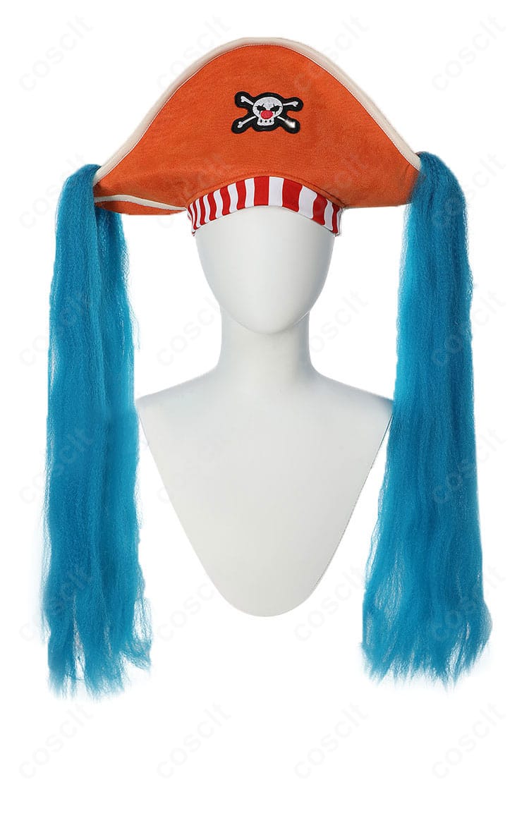 実写版バギーの帽子正面。赤白の縞模様と装飾を忠実に再現