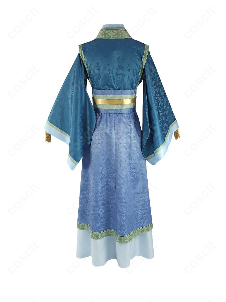 薬屋のひとりごと 華瑞月 皇帝の弟 コスプレ衣装の背面。裾のラインとレイヤー構成が分かるディテール。