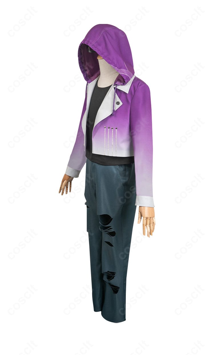 にじさんじ 葛葉 VVS衣装の右側面。コートのハリ感と脚線のバランスが分かるスタイリッシュなシルエット。