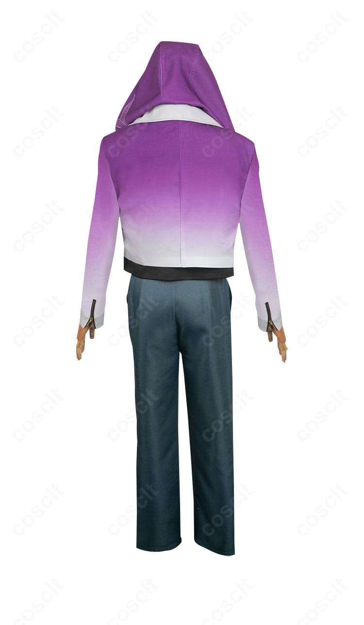 にじさんじ 葛葉 VVS衣装の背面。裾の長さと背面ライン、シワの出にくい設計を示すディテール。