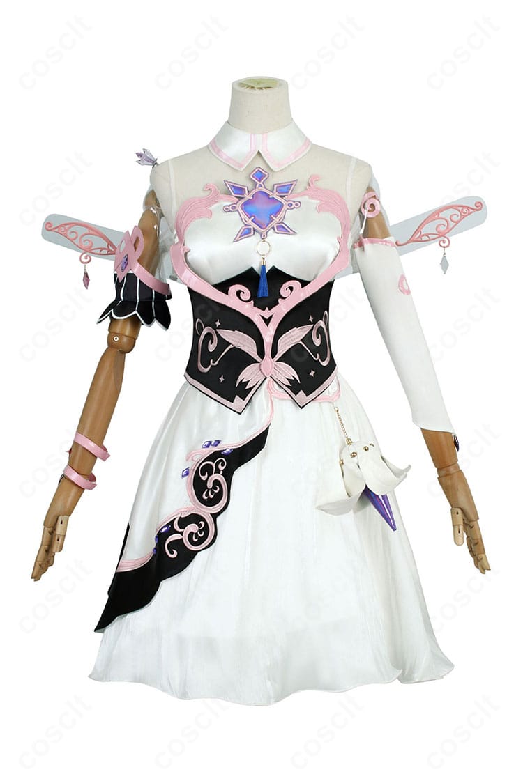 ホロライブ 古石ビジューのコスプレ衣装 正面全体。ウエストを引き立てるシルエットと装飾の配置が再現度を高めます。