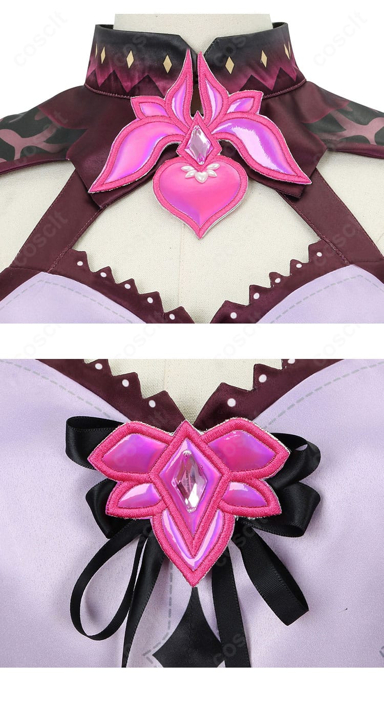 IRyS衣装の襟元クローズアップ。つけ襟と襟飾りの質感と縫製ディテール