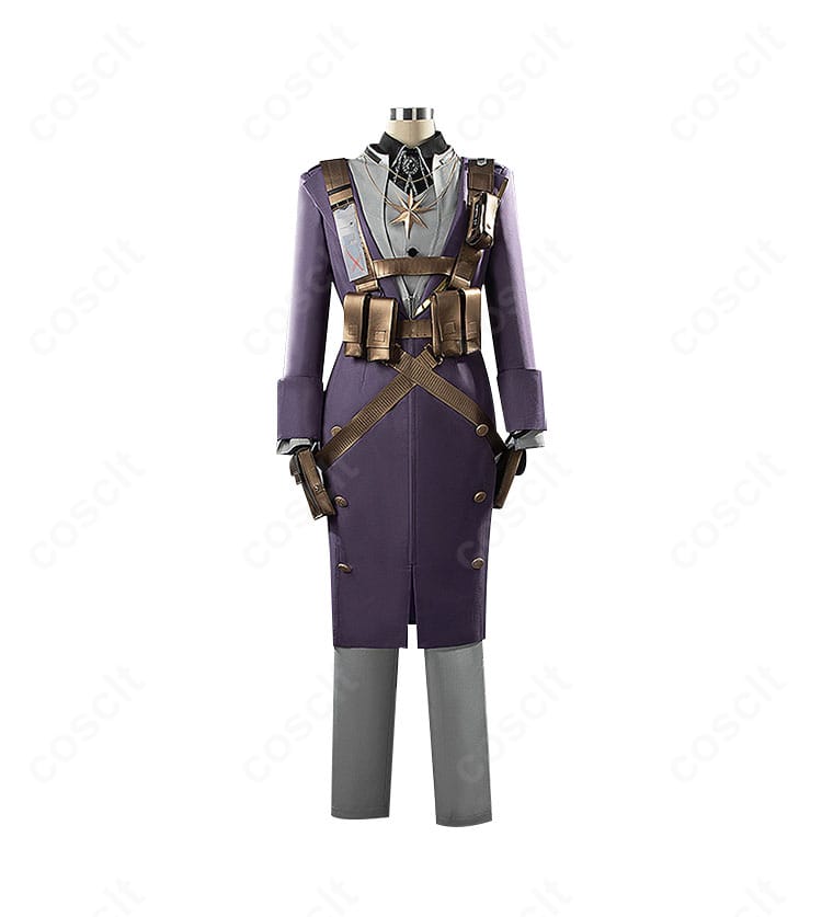 マチルダ 灰色礼服コスプレ衣装の正面全体。グレー基調の礼装と装飾を高精度に再現。