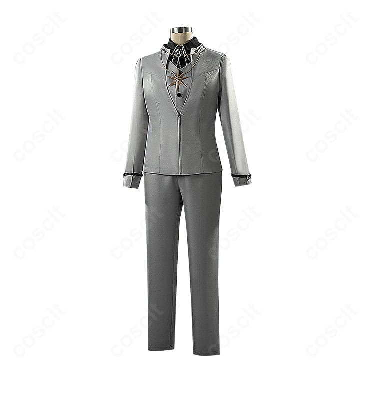 マチルダ 灰色礼服コスプレの正面スタイル。端正なグレートーンで洗練された印象。
